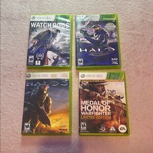 Halo anniversary$20
Medal of honor warfighter$10
Watch dogs$10
Halo3 $5